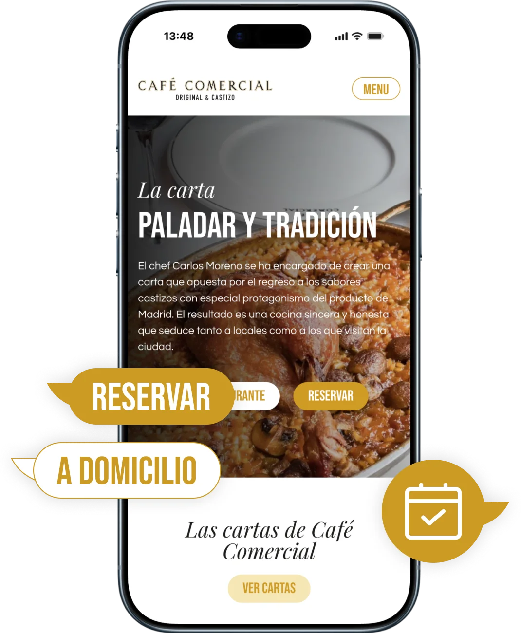 ctas llamadas de accion en la web de restaurante fenix byte madrid