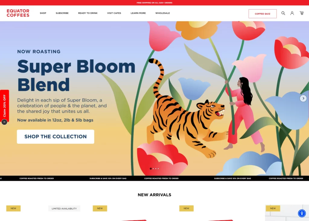 7 increíbles páginas web destacadas por su diseño (y cuáles son las claves de su éxito) 7 7 increíbles páginas web destacadas por su diseño Equator Coffees